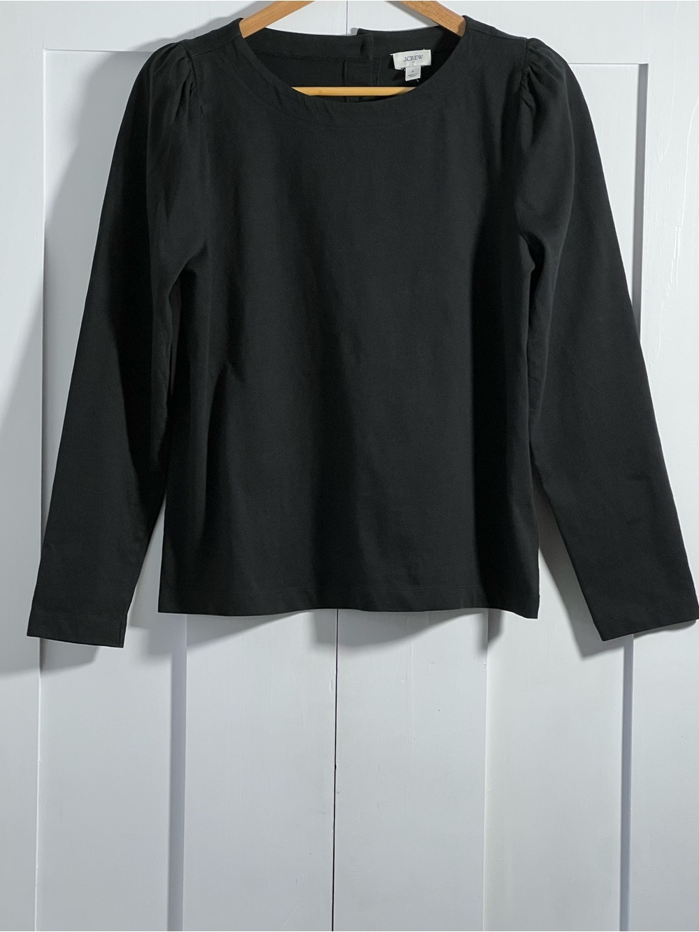 J.Crew Essential Puff Sleeve Top Black Size Small